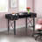 Modern Computer Desk with Distressed Casegood & Black Metal Frame, Double Pedestal Base & X-Shaped Support for Home Office-1219967565