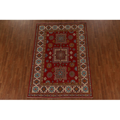 Red Kazak Vegetable Dye Area Rug 6x8