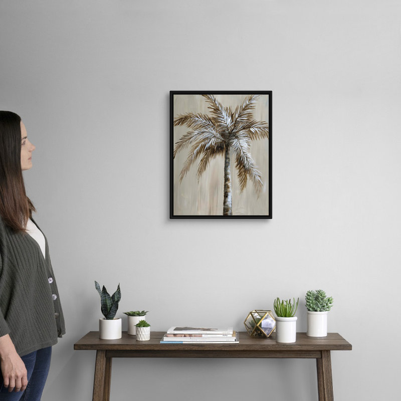 «Palm Magic II», art mural sur toile, Toile avec cadre noir, H 20 po x l 16 po x P 1,75 po