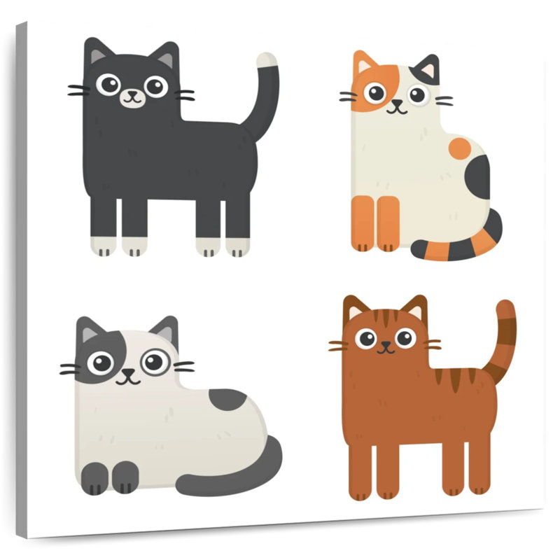 Ashelle Colorful Cats, 36" H x 36" W