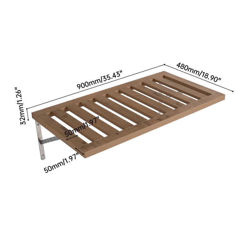 Tablettes de rangement murales modernes pour salle de bain avec 2 supports de fixation