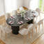 Table Ã  manger ovale moderne Ã  double pied central en bois, 79 po, avec piÃ¨tement en bois massif, pour 8 personnes-1626229301-1626229302