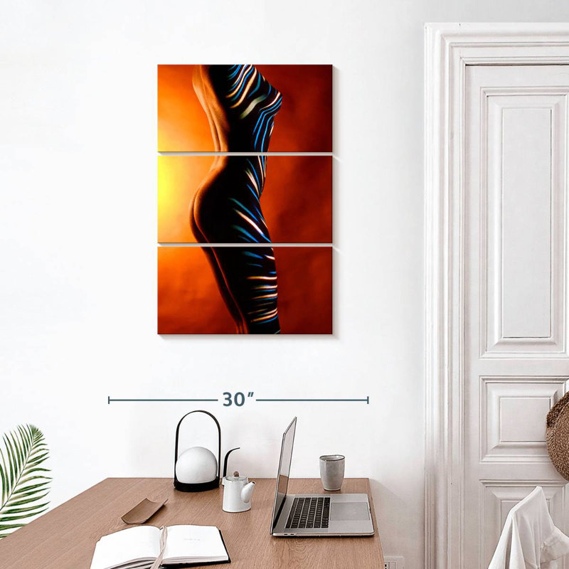Silhouette sensuelle striée, H 32 po x l 20 po