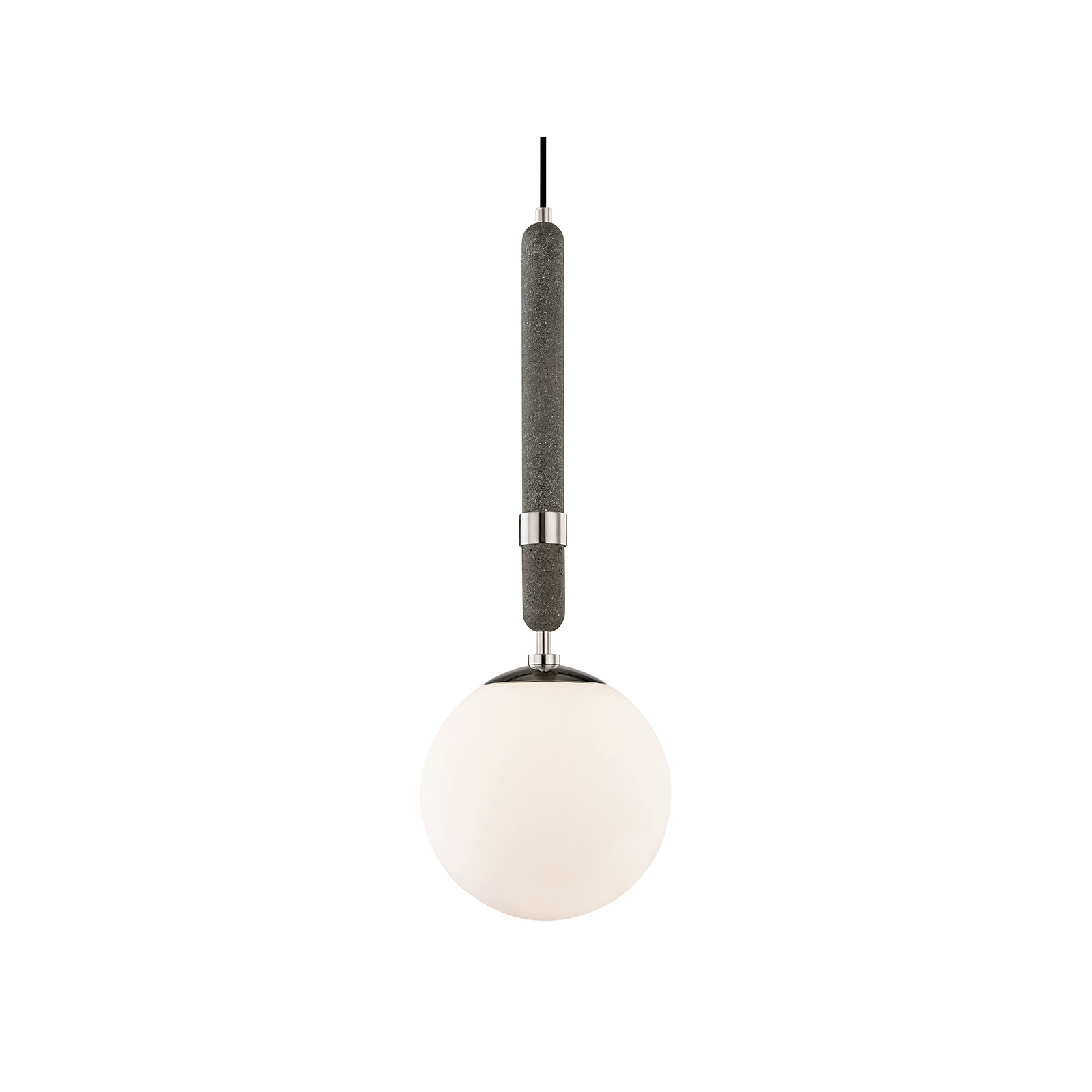 Harley Single Light Glass Pendant, 26.75" H x 9.5" W x 9.5" D, Polished Nickel