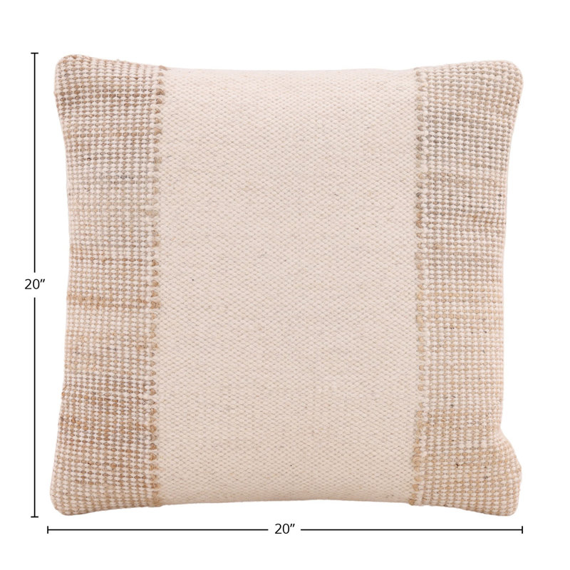 Zafiro Handwoven Wool Pillow, Natural