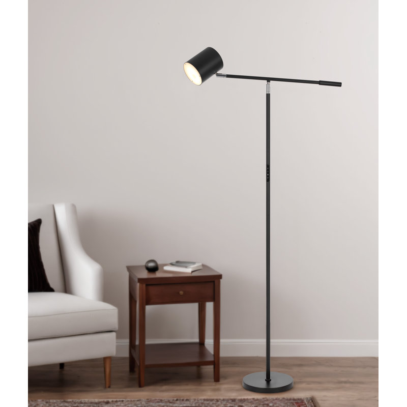 Racine 12W Integrated LED adjustable floor lamp with dimmer control and multi-kevin color temperature (3000K to 6000K)