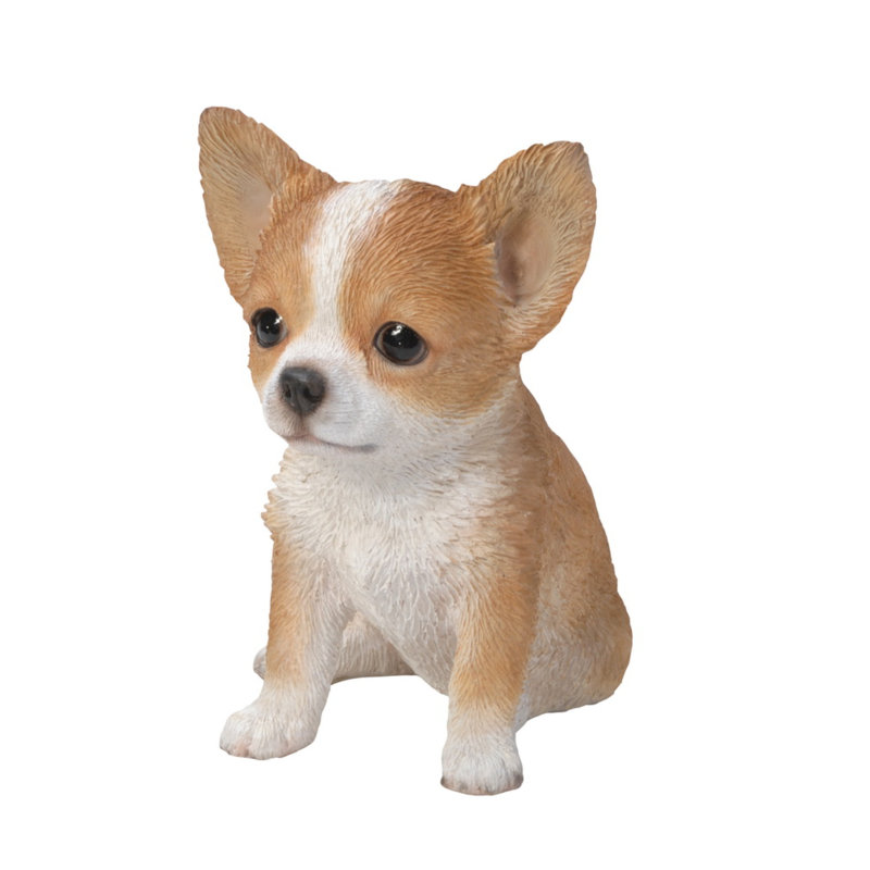 Statue chihuahua brun et blanc