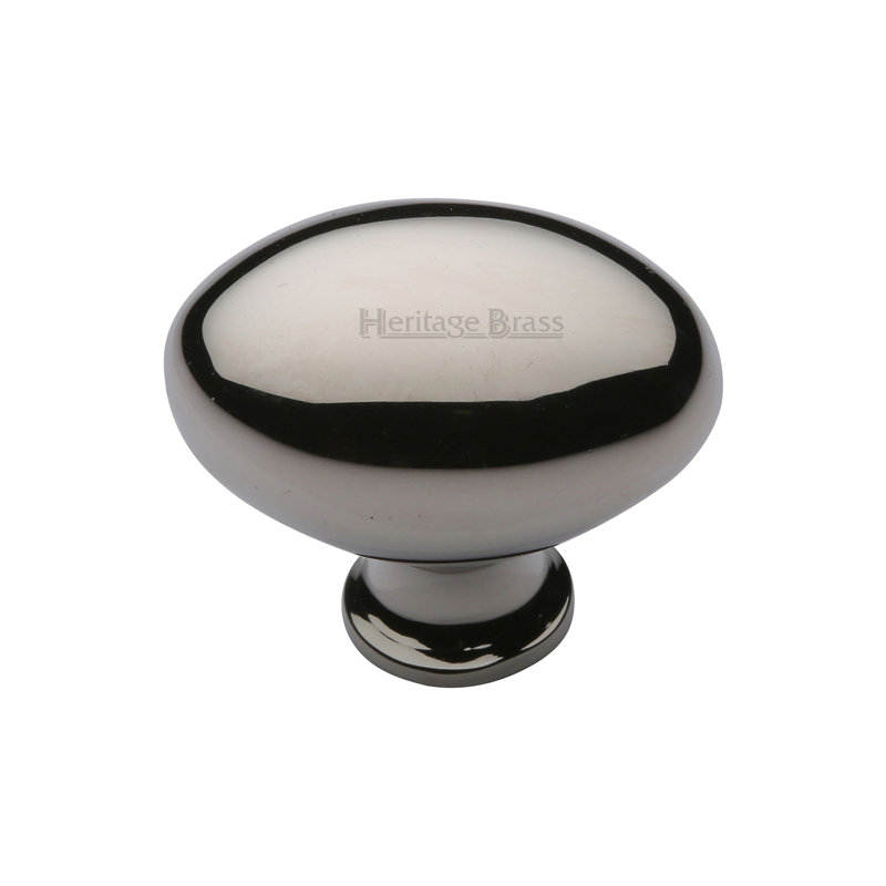 Heritage Brass Heritage Cabinet Knob Oval Design, Polished Nickel, 3.2cm