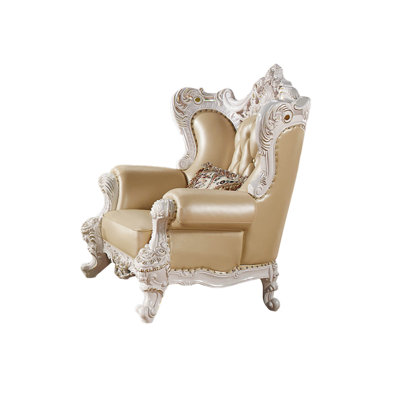 American Cowhide Solid Wood Sofa Chair Leather Armchair