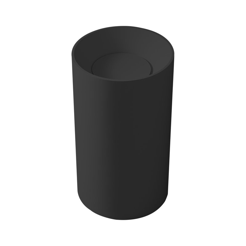 Solid Surface Round Pedestral Sink, Matte Black