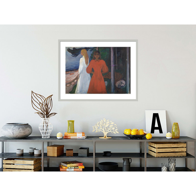 «Red and White» par Edvard Munch - impression giclée encadrée, 32.05" H x 41.5" W