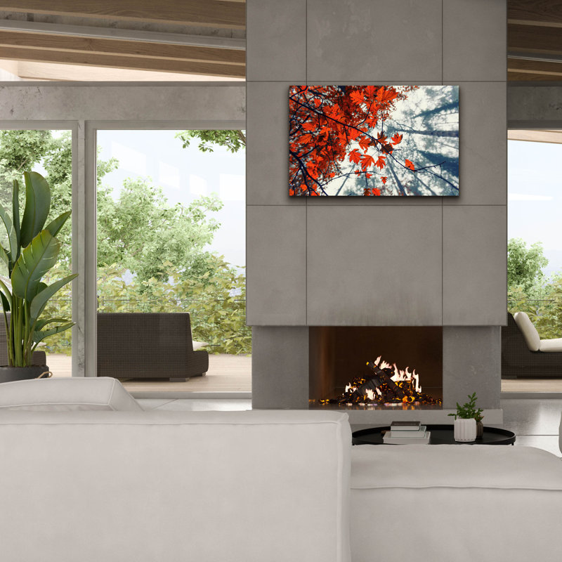 «Red Autumn Leaves» par Iorg Vitomirov, art mural sur toile, H 26 po x l 40 po x P 1,5 po