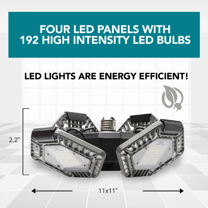 Bell+Howell Quadburst 8000 Lumens Multi Directional Ceiling Light with 4 Adjustable Panels