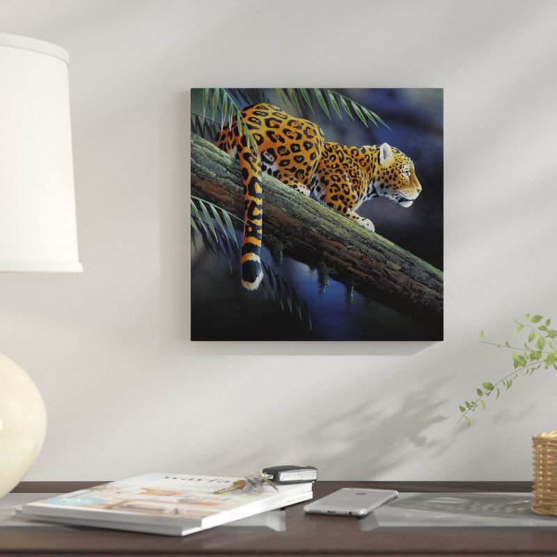 «Jaguar in a Tree», impression sur toile, H 12 po x l 12 po x P 1,5 po, Pas de tapis, Toile tendue