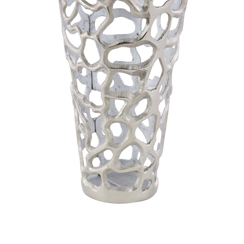 Vase Bodo, Argent, H 25 po x l 10 po x P 10 po