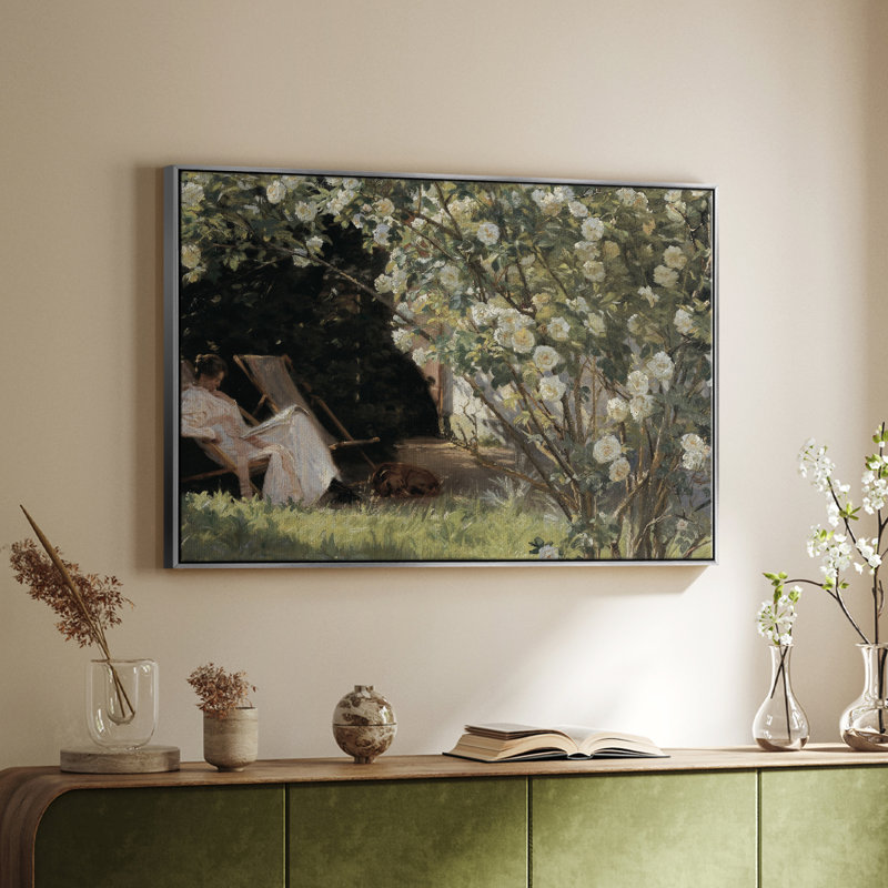 Paysage rétro - DLXIV, Toile encadrée flottée blanche, H 27 po x l 41 po x P 2 po