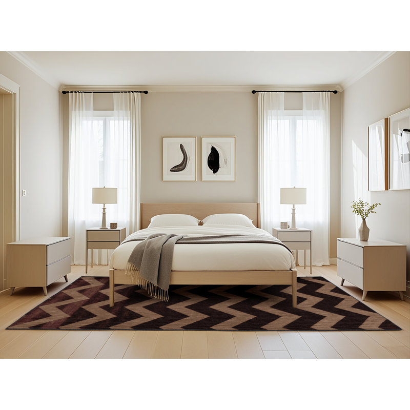 Tapis damier noir lavable à la machine, Rectangle 5 pi x 8 pi
