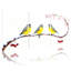 «Birds Three Birds On Snowy Branch With Berries», ensemble de 3 impressions sur toile-2011574705