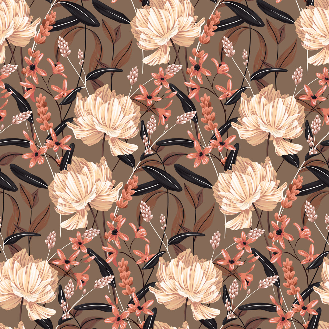 Raymondville Floral Background - Grafik auf Segeltuch