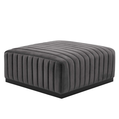 Conjure Channel Tufted Performance Velvet Ottoman