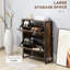 Armoire de rangement pour 12 paires de chaussures, armoire à chaussures industrielle avec 2 tiroirs rabattables, étagère à chaussures étroite pour l'entrée
