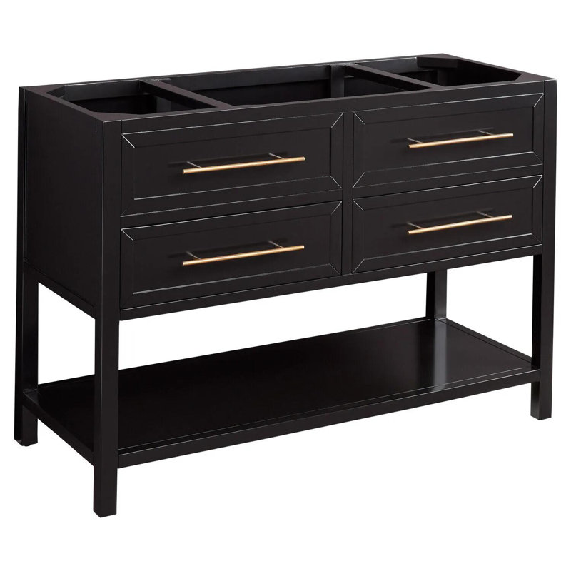 48" Robertson Single Bathroom Vanity - Cabinet Only, Black