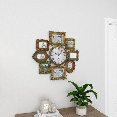 Loft Metal Clock with Picture Frame