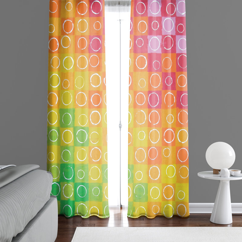 Paire de rideaux semi-transparents en polyester Sayaka, L 40 po x H 61 po