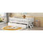 Lit plateforme simple en bois avec garde-corps et 2 tiroirs, blanc