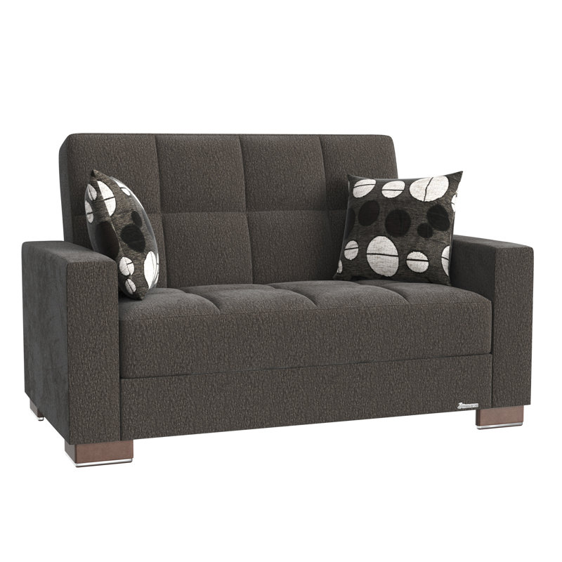 Causeuse convertible avec rangement Primenest Zenaero Collection, Chenille grise foncée