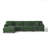 4 - Piece Upholstered Green Chenille Modular Sectional Sofa with Armrests & Throw Pillows-1202867638-1202867632
