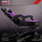 BOSSIN Adjustable Reclining Ergonomic Faux Leather Swiveling PC & Racing Game Chair with Footrest in Purple