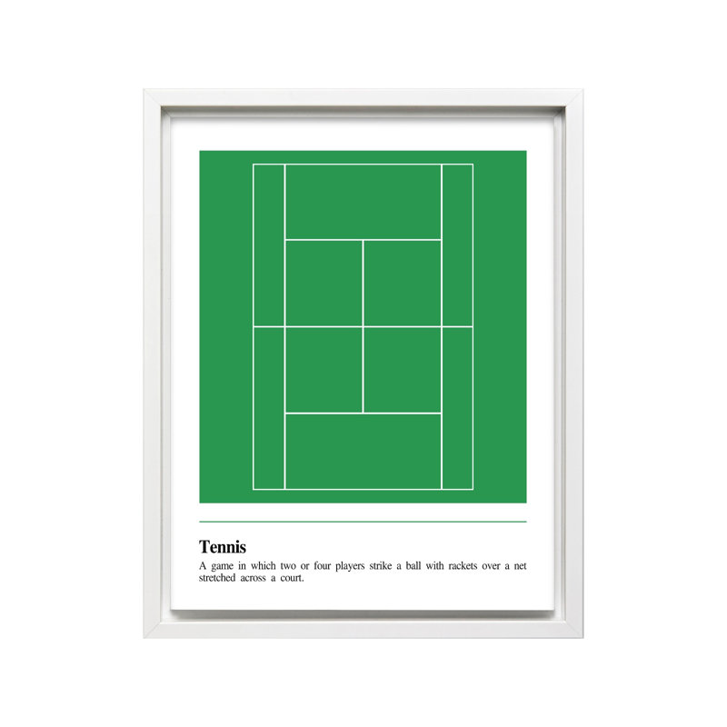 Tennis Définition, Canevas, Encadrement blanc, H 08 po x l 10 po
