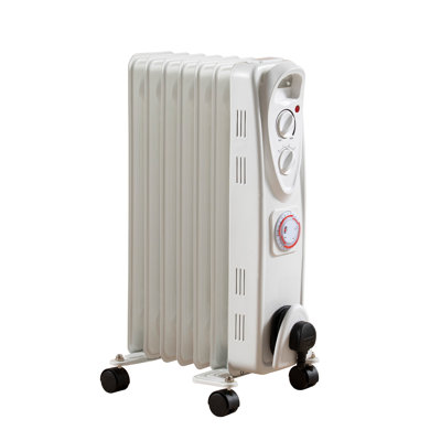 Daewoo 1500 Watt Electric Radiator Space Heater with Adjustable Thermostat
