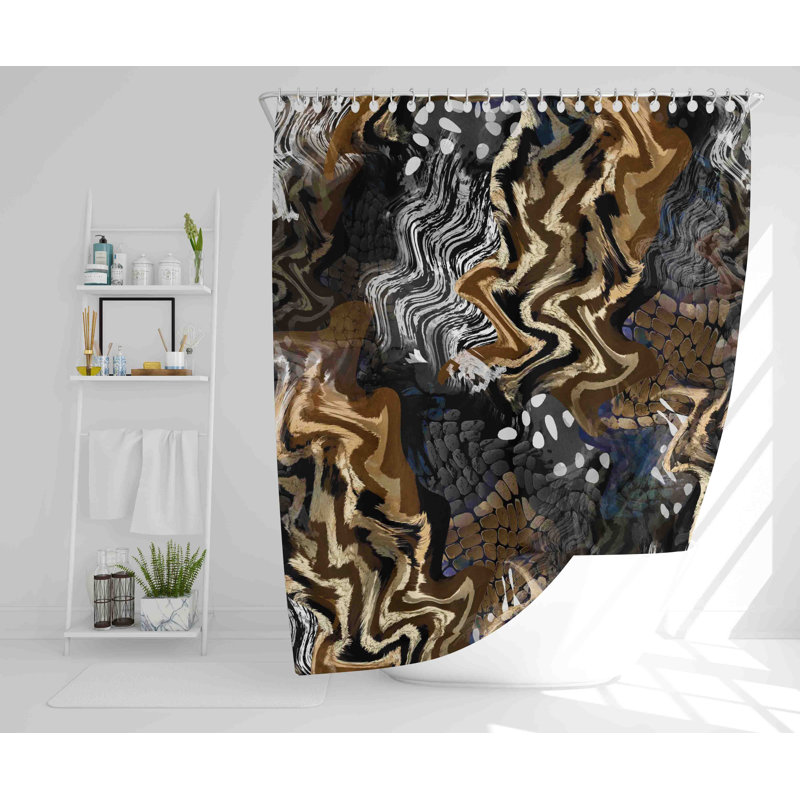Rani Polyester Shower Curtain Set, 168cm H x 168cm W