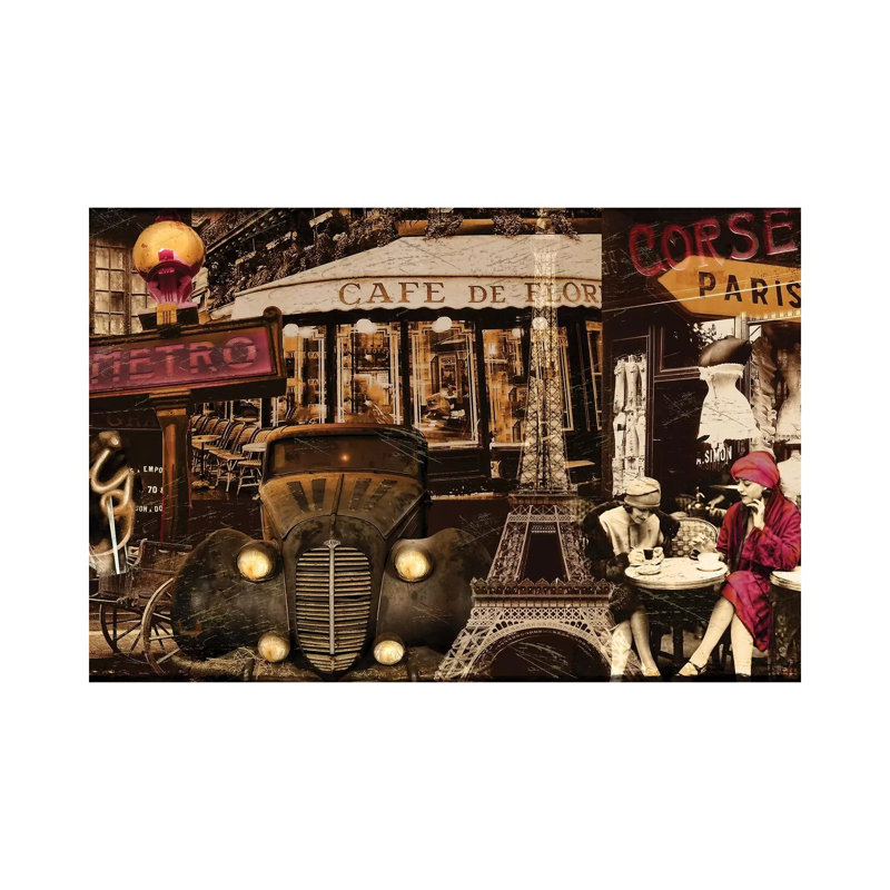 Streets Of Paris I by Color Bakery - Wrapped Canvas Print, 45.72cm H x 66.04cm W