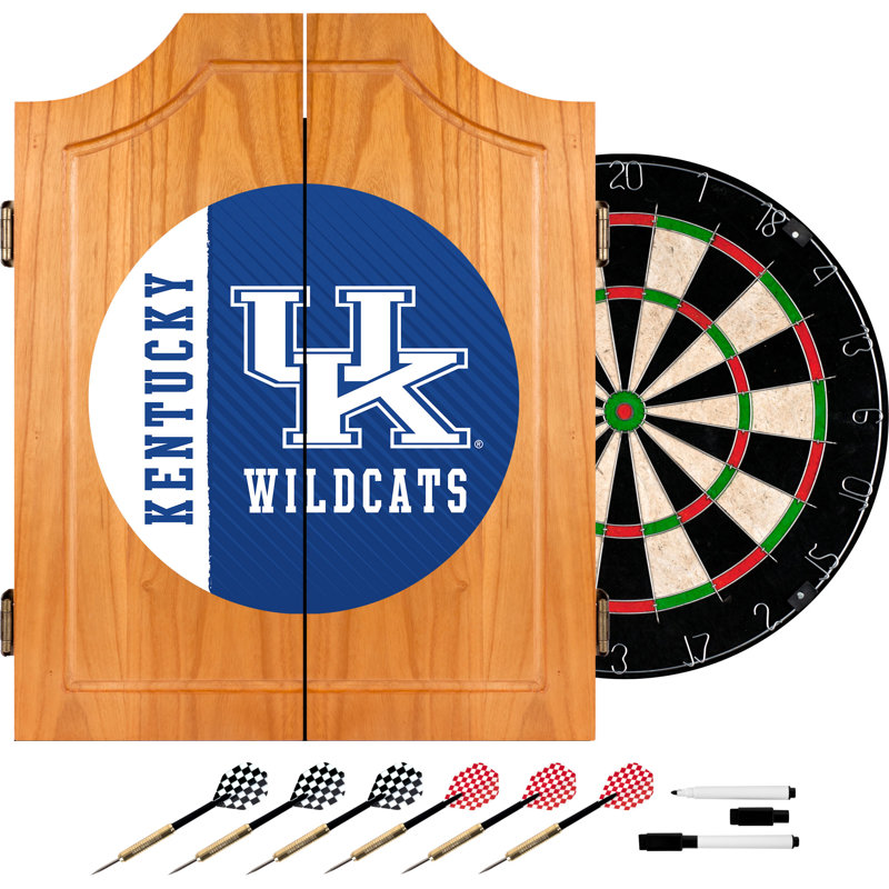 Trademark Global Bristle Dartboard And Cabinet Set (Darts Included), University of Kentucky