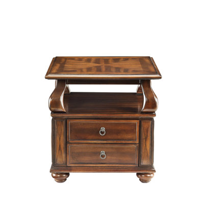 2 tables de bout en noyer avec rangement ouvert fonctionnel - organisez vos essentiels