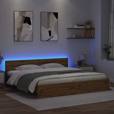  Bed Frame With Headboard Engineered Wood