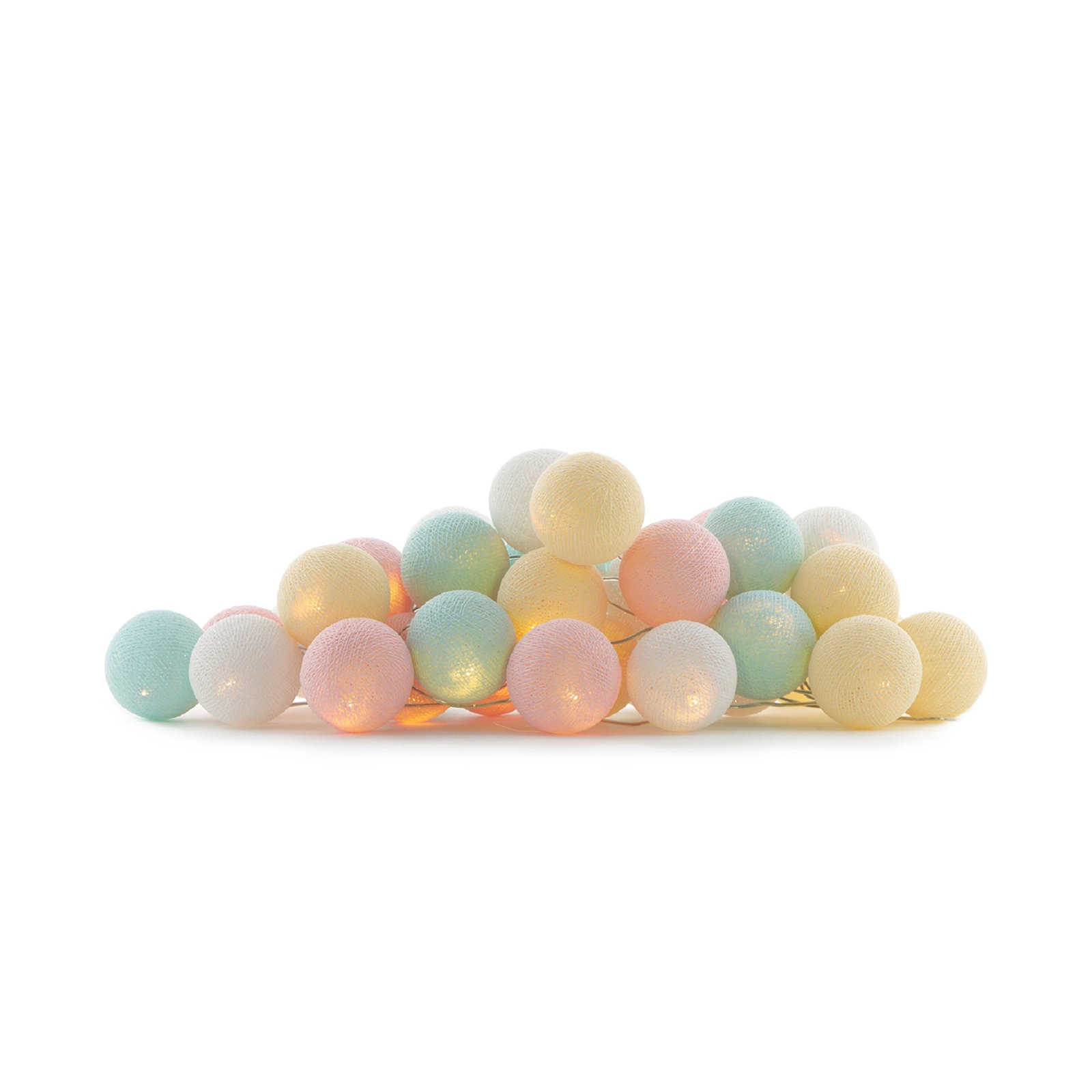 149'' Globe String Lights, White/Pink/Yellow, 5" H x 219" L x 5" D, 35 Lights