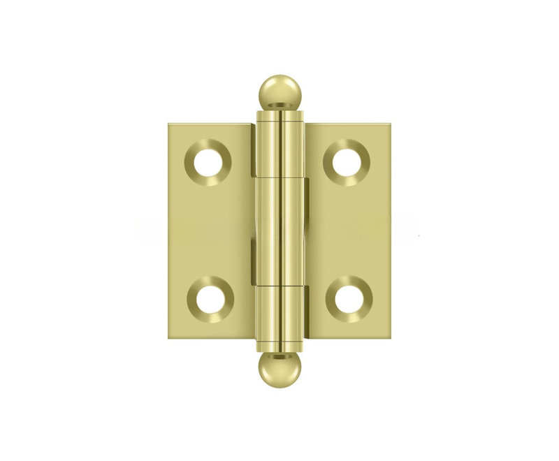 Charnière 1-1 / 2 "x 1-1 / 2" Deltana CH1515U3, avec embouts sphériques en paire de laiton poli, Laiton poli