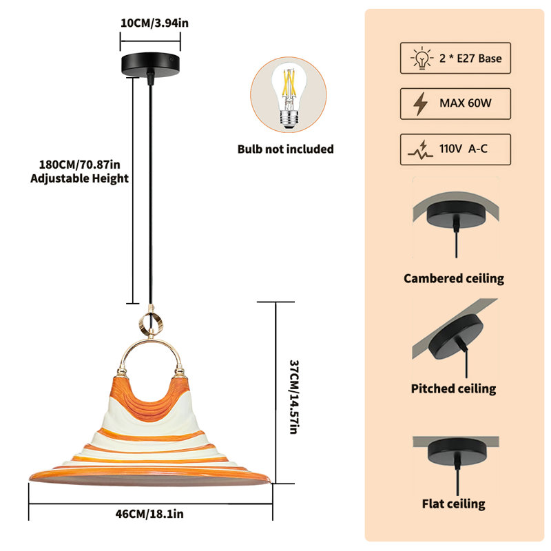 Luminaire suspendu moderne pour îlot de cuisine