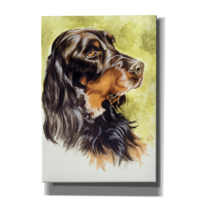«Jazire Gordon Setter On Canvas» par Barbara Keith, reproduction