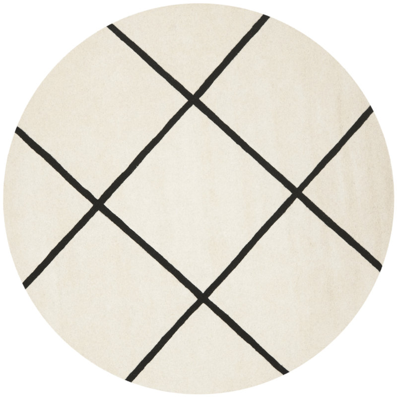 Teresita Hand Tufted Wool Geometric Rug, Round 7'