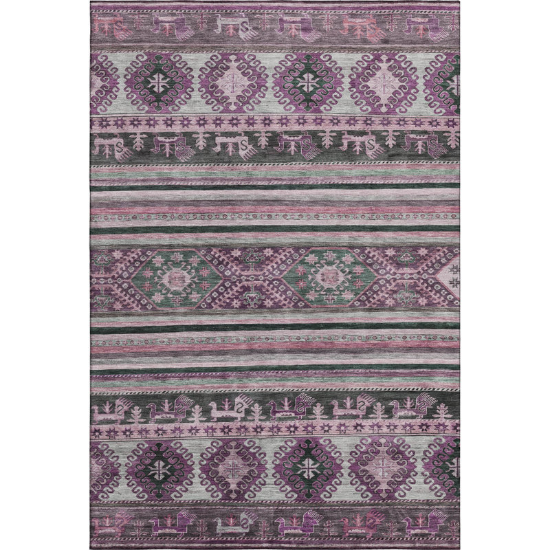 Premium Machine Washable Brennon AMF1626 Global Rug, Rectangle 8' x 10'