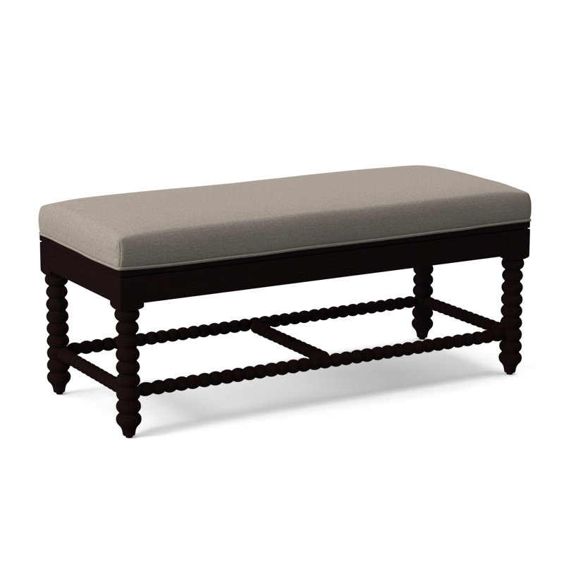 Banc en bois massif Louisa, Feuillage tropical; 0505-64, Finition java