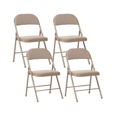 Faux Leather Set of 4 Folding Chair