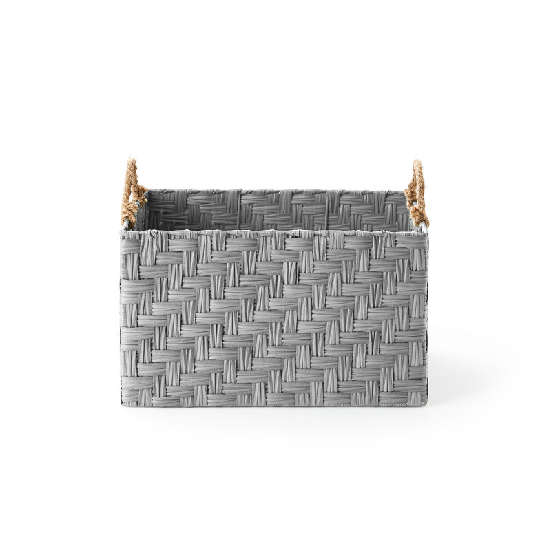 Panier à linge en osier Nautica, Gris, H 12 po x l 21,25 po x P 16,75 po