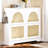 White Mid - Century Shoe Cabinet With 4 Flip Drawers, 2 Hooks For Hanging Key , Freestanding In Hallway, Tip Device, Felt Pads On Base, Keeps Entryway Area Clean Narrow Design Organizer Doors, Small-1643362413