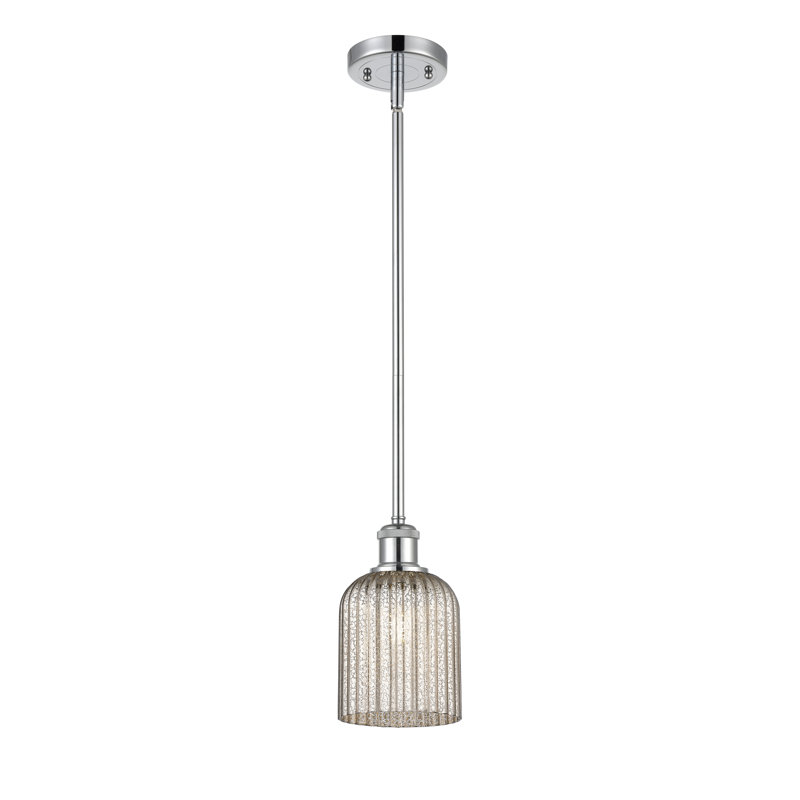 Ballston Addeline 1 Light 5" Stem Hung Pendant, Polished Chrome, Clear